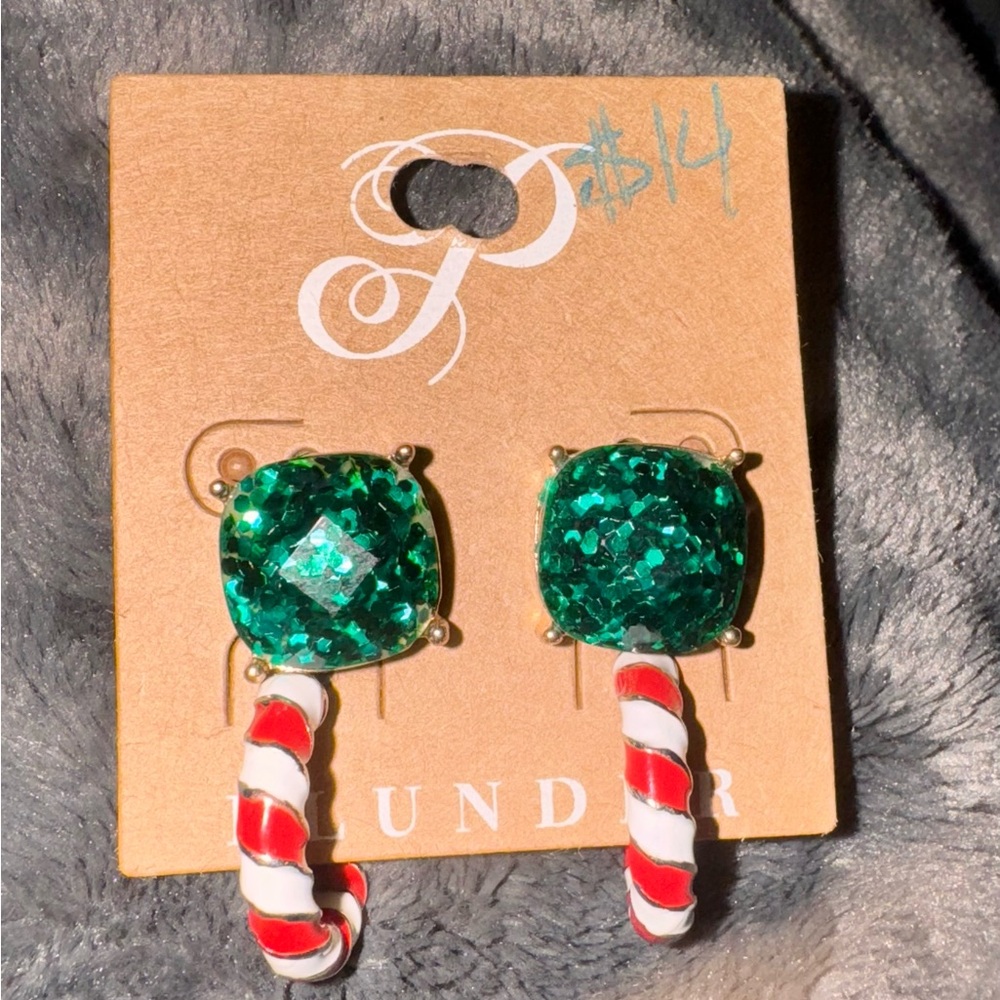 Plunder Green and Red Earrings